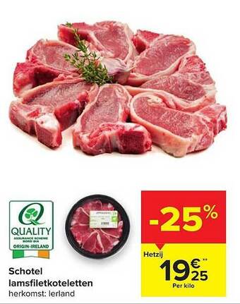 Carrefour Schotel lamsfiletkoteletten aanbieding