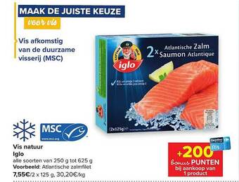Carrefour Vis natuur iglo aanbieding