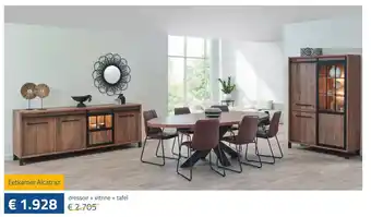 De Prijzenklopper Eetkamer Alcatraz dressoir + vitrine + tafel aanbieding