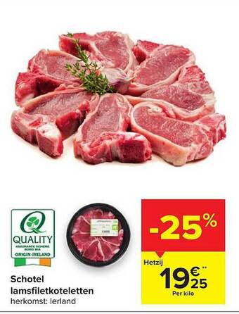 Schotel lamsfiletkoteletten