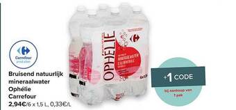 Carrefour Bruisend natuurlijk mineraalwater ophélie carrefour aanbieding