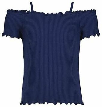HEMA HEMA Kinder Top Off Shoulder Rib Donkerblauw (donkerblauw) aanbieding