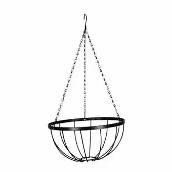 Brico Outside hanging basket zwart halfrond 40 cm aanbieding