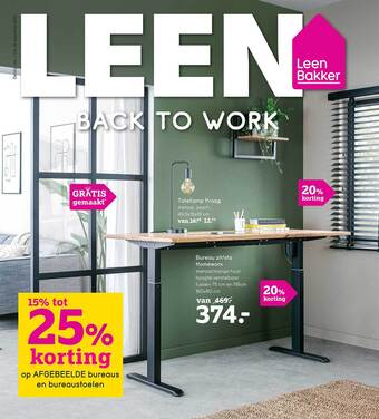 Leen Bakker Bureau en bureaustoelen aanbieding