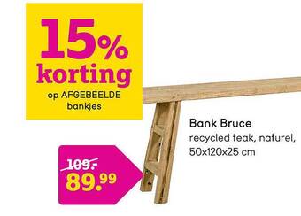 Leen Bakker Bank bruce aanbieding