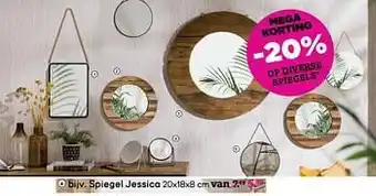 Leen Bakker Spiegel jessica 20x18x8 cm aanbieding