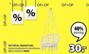 Jysk Nittedal hangstoel aanbieding