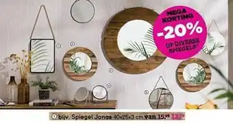 Leen Bakker Spiegel jonas 40x25x3 cm aanbieding