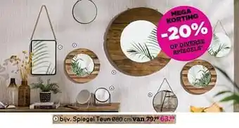 Leen Bakker Spiegel teun 80 cm aanbieding