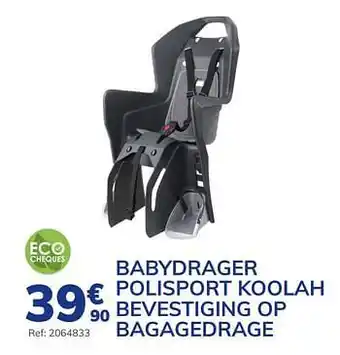 Babydrager polisport koolah bevestiging op bagagedrage