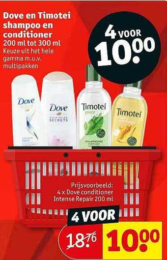 Kruidvat Dove En Timotei Shampoo En Conditioner aanbieding