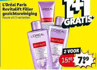 Kruidvat L'oreal Paris Revitalift Filler Gezichtsreiniging aanbieding