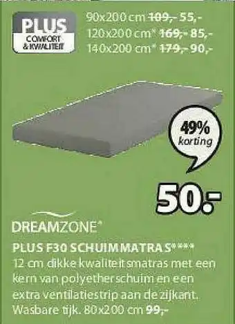 Dreamzone Plus T30 Schuimmatras