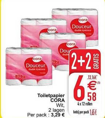 Cora Toiletpapier Cora aanbieding