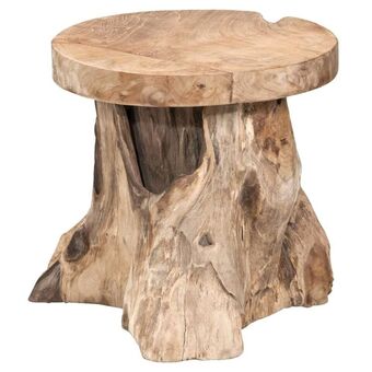 Leen Bakker Bijzettafel borneo - bruin - 40xø40 cm aanbieding