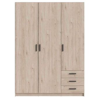 Leen Bakker Kleerkast sprint 3-deurs - eikenkleur - 200x147x50 cm aanbieding