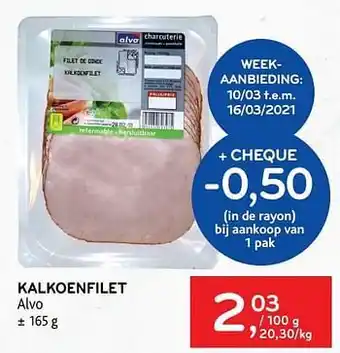 Kalkoenfilet alvo 160 g