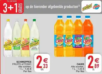 Cora Schweppes Fruits Of Tonic, Oasis aanbieding