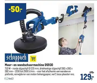 Makro Scheppach Muur- En Wandschuurmachine Ds930 aanbieding
