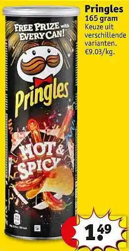 Kruidvat Pringles 165 Rgam aanbieding