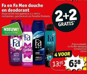 Kruidvat Fa En Fa Men Douche En Deodorant aanbieding