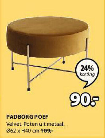 Jysk Padborg Poef aanbieding