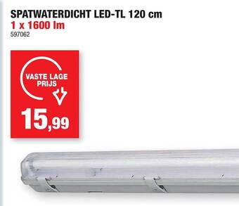 Hubo Spatwaterdicht led-tl 120 cm 1 x 1600 lm aanbieding