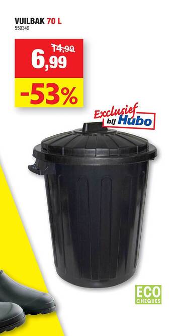 Hubo Vuilbak 70 l aanbieding