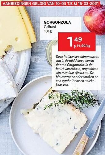 Alvo Gorgonzola galbani 100 g aanbieding