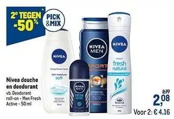 Makro Deodorant roll-on - men fresh active 50 ml aanbieding