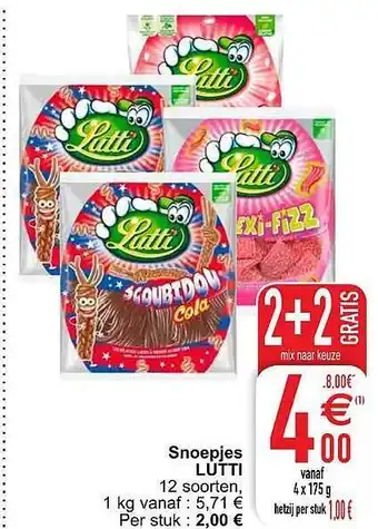 Cora Snoepjes Lutti 175g aanbieding