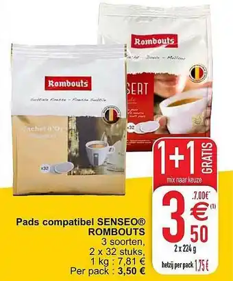Cora Pads Compatibel Senseo Rombouts 224g aanbieding