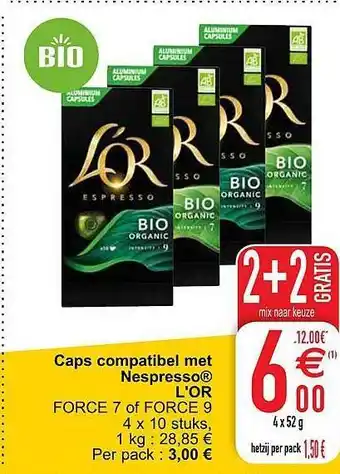 Cora Caps Compatibel Met Nespresso L'or 52g aanbieding