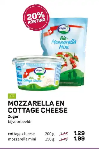 Ekoplaza Mozzarella En Cottage Cheese aanbieding