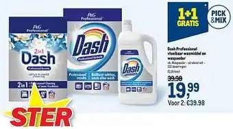 Makro Dash professional vloeibaar wasmiddel en waspoeder aanbieding