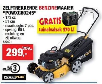Hubo Powerplus zelftrekkende benzinemaaier powxg60245 aanbieding