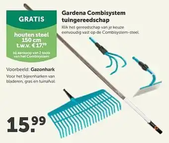 AVEVE Gardena combisystem tuingereedschap gazonhark 150 cm aanbieding