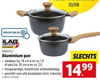 Lidl Ernesto aluminium pan aanbieding