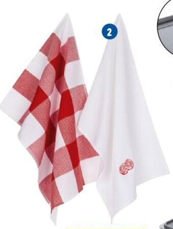 Lidl Meradiso set van 2 katoenen theedoeken aanbieding