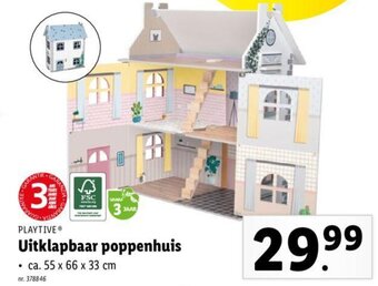 Lidl Playtive uitklapbaar poppenhuis aanbieding