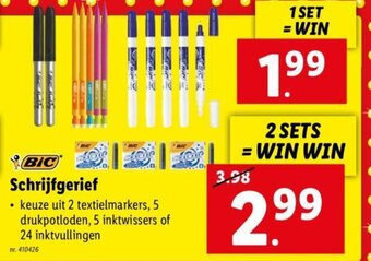 Lidl Bic schrijfgerief aanbieding