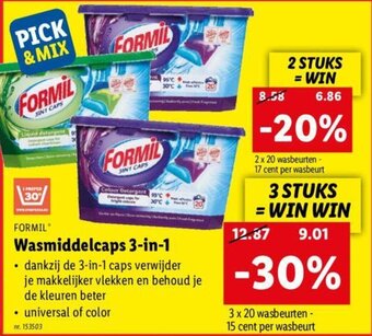 Lidl Formil wasmiddelcaps 3-in-1 aanbieding