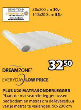 Jysk Dreamzone Plus U20 Matrasonderlegger aanbieding