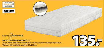 Jysk Basic S50 Springmatras aanbieding