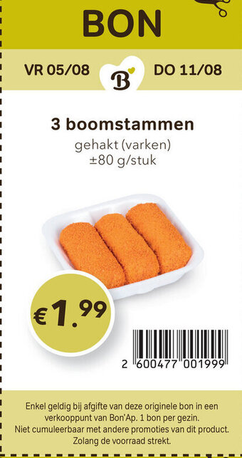 Bon Ap 3 Boomstammen aanbieding