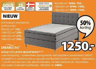 Dreamzone Gold C75 Latex Boxspring