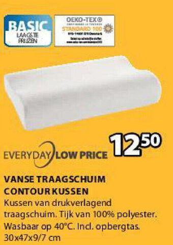 Jysk Vanse Traagschuim Contour Kussen aanbieding