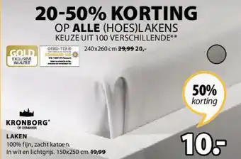 Jysk Kronborg Laken aanbieding