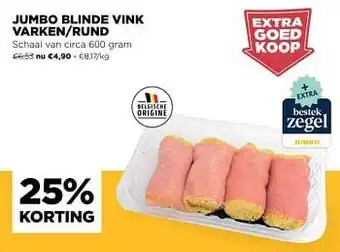 Jumbo blinde vink varken-rund 600 gram