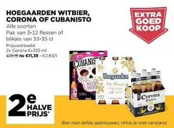 Jumbo Hoegaarden witbier, corona of cubanisto 335 ml aanbieding